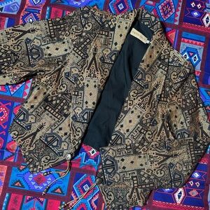 Gold and blue metallic vintage western blazer